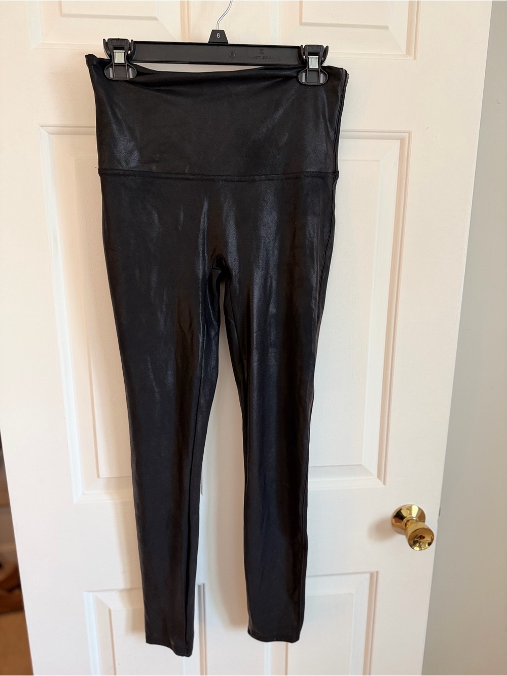Spanx Faux Leather Leggings XL Black High Rise Shaping Pants